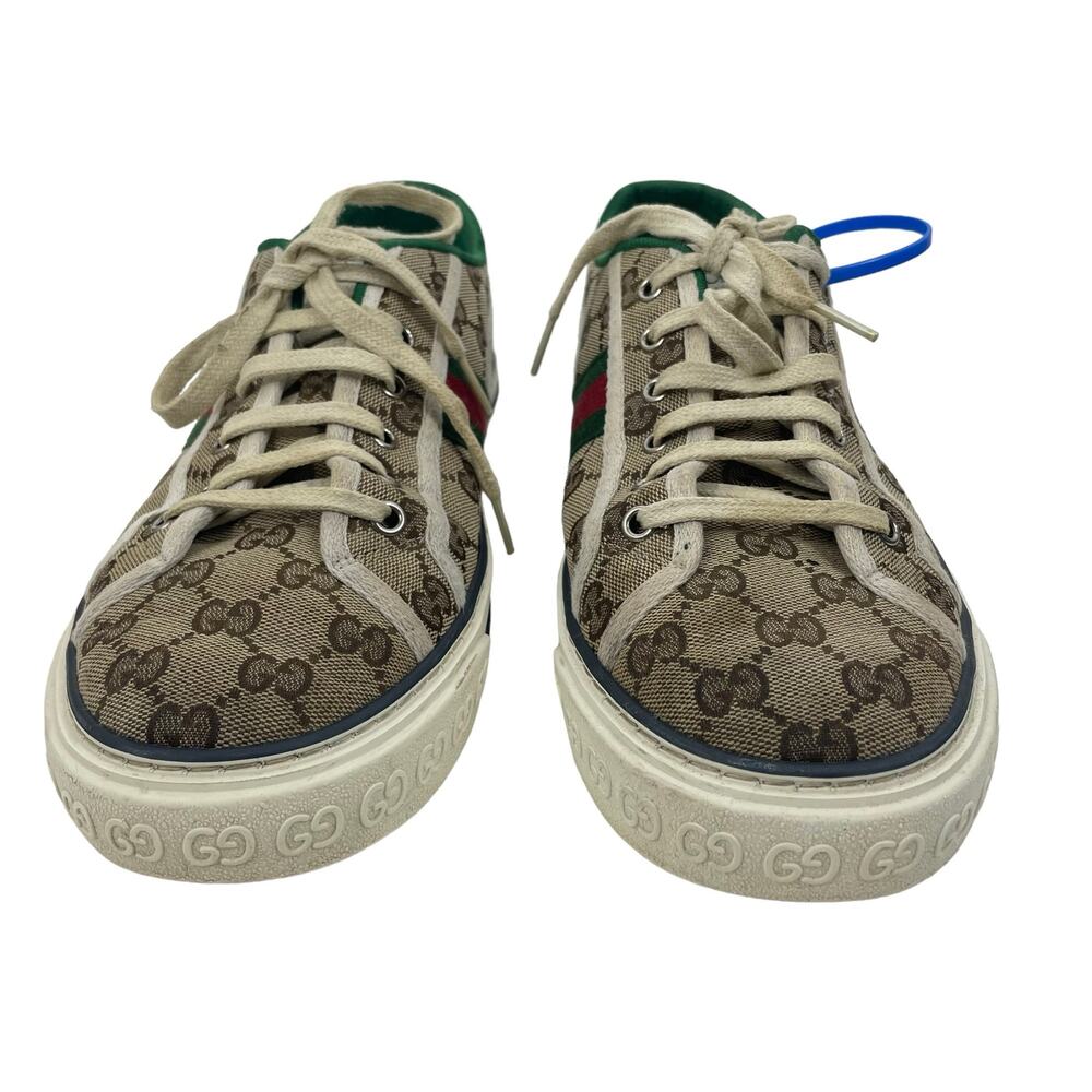 Gucci GG 1977 Tennis Sneakers Lace Up Beige Ebony Original Men Size 9/ 9.5 - Picture 4 of 14